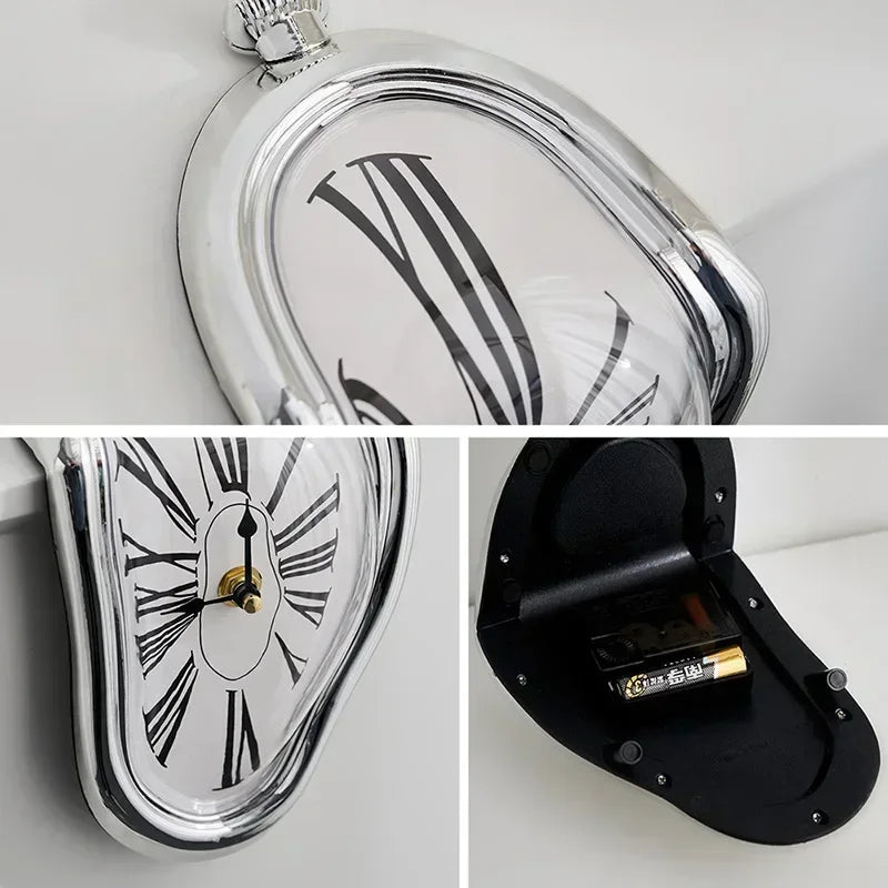 Surrealist Melting Wall Clock Inspired by Salvador Dali - Unique Home and Garden Decor Gift