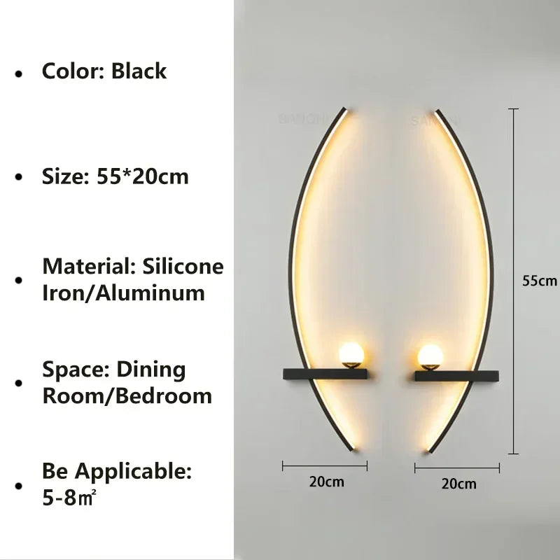 Modern LED Wall Lamps Minimalist Stripes Wall Sconce Decorative 
