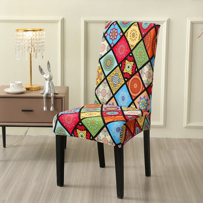 chair Cover Printed Dining Chair Covers Stretchable Washable Kitchen Chair Covers Decoration