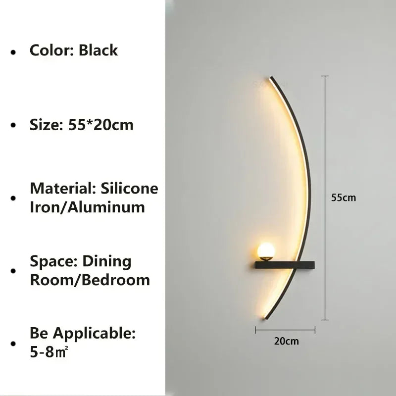Modern LED Wall Lamps Minimalist Stripes Wall Sconce Decorative 