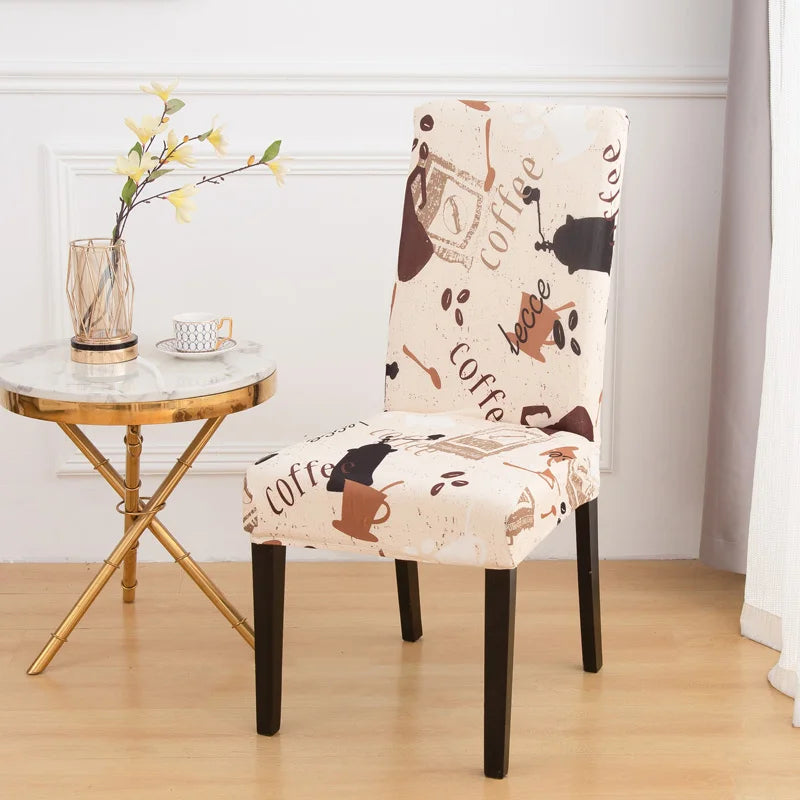 chair Cover Printed Dining Chair Covers Stretchable Washable Kitchen Chair Covers Decoration