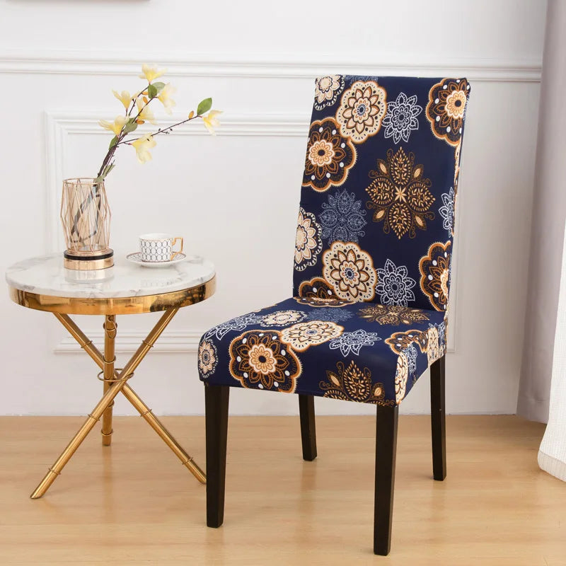 chair Cover Printed Dining Chair Covers Stretchable Washable Kitchen Chair Covers Decoration