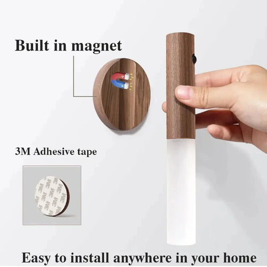 Intelligent Wooden Magnetic Suction Lamp LED Charging Night Light Human Body Sensing Light