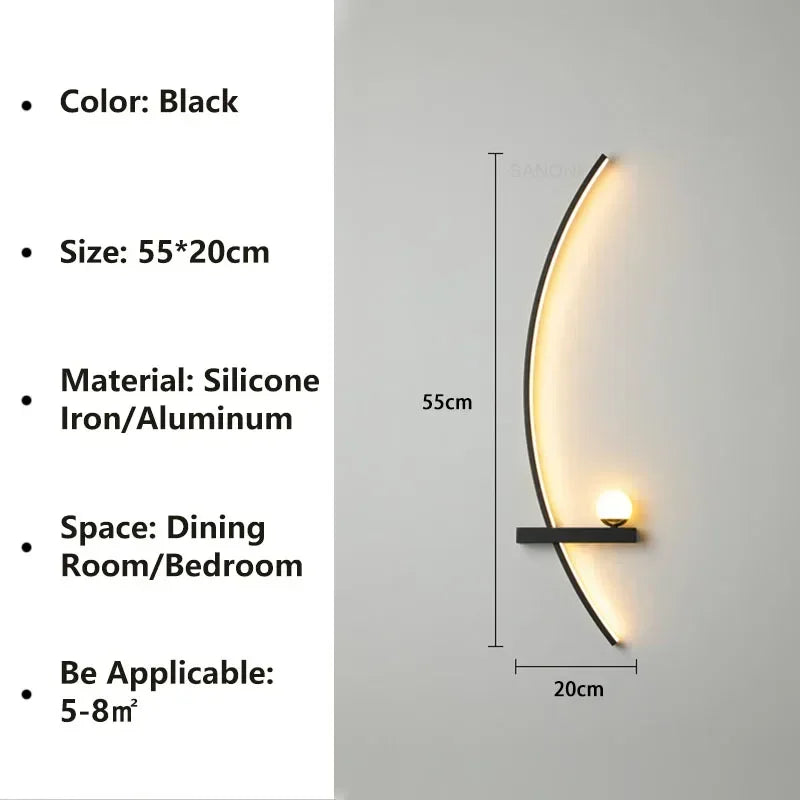 Modern LED Wall Lamps Minimalist Stripes Wall Sconce Decorative 
