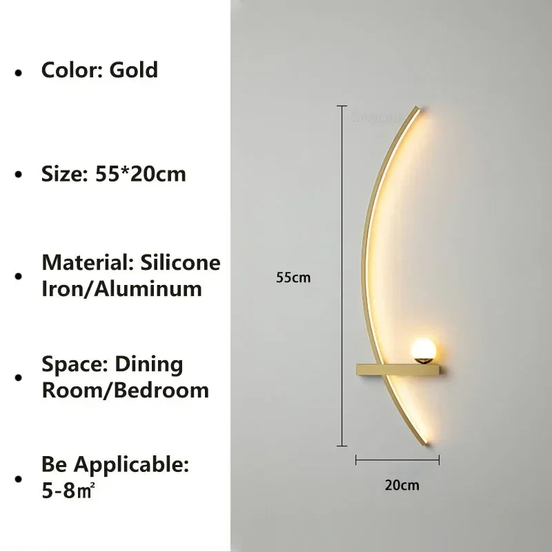 Modern LED Wall Lamps Minimalist Stripes Wall Sconce Decorative 