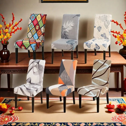 chair Cover Printed Dining Chair Covers Stretchable Washable Kitchen Chair Covers Decoration